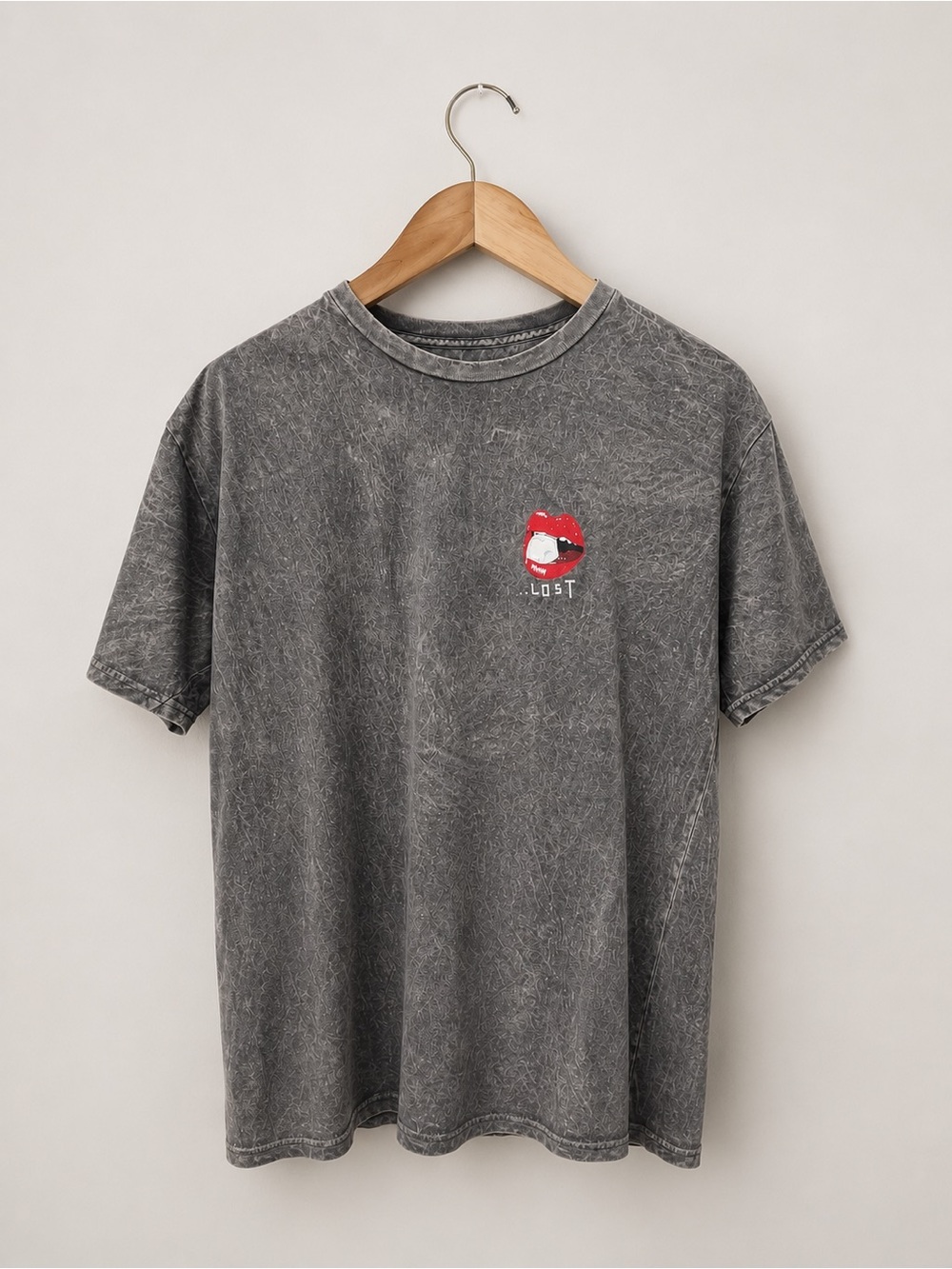 Lost Enterprises Acid Wash Lips on Ice Graphic T-Shirt  Y2K Surf Skate Size XL
